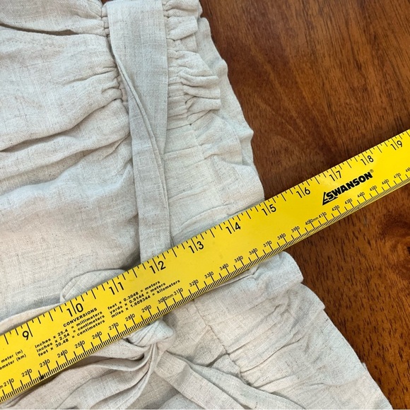 Allie Rose Cotton Linen ruffle tie waist shorts size medium - Picture 4 of 7